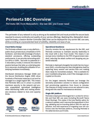 Perimeta SBC Overview Datasheet